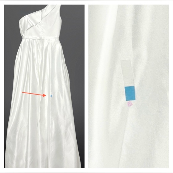 White One-Shoulder Long Ball Wedding Pageant Prom Dress Size 4 - Picture 4 of 7